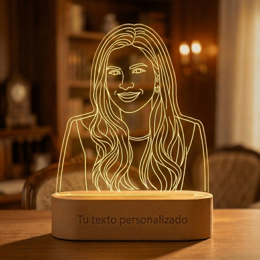 Lámpara Personalizada Line - Art™ – Convierte tu Foto en Luz personalizado – 1 Persona – LumiLove