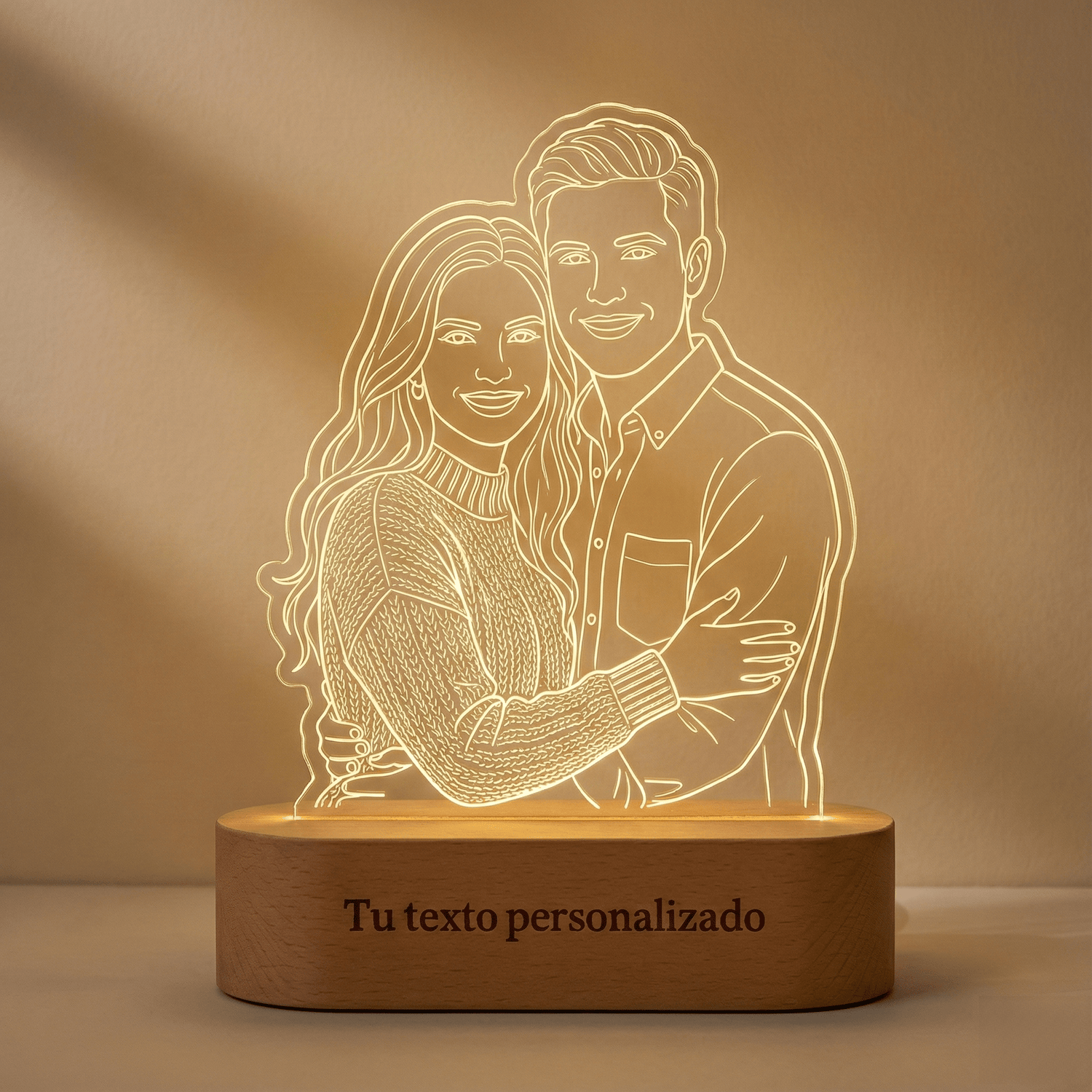 Lámpara Personalizada Line - Art™ – Convierte tu Foto en Luz personalizado – 2 Personas – LumiLove